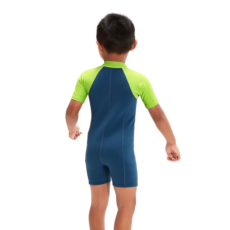 Speedo Toddler Boys LTS Essential Wetsuit Harmony Blue/Green Lizard-1
